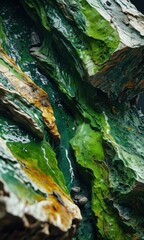 Abstract green and brown rock texture.