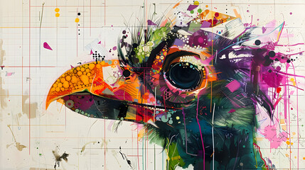 Abstract Bird Portrait
