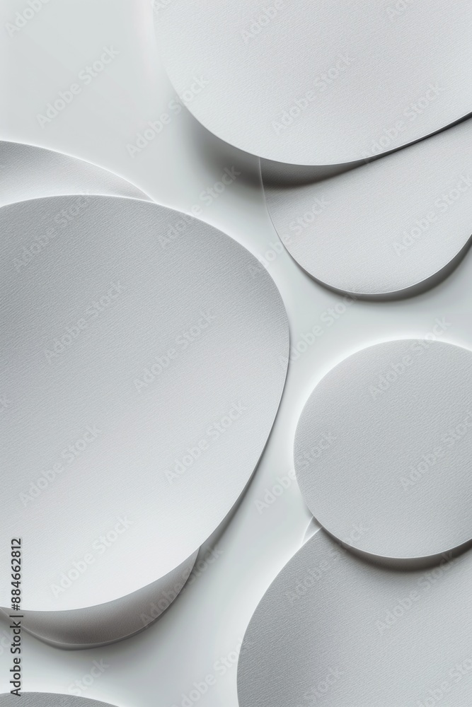 Poster A collection of white plates stacked on a table, ready for use