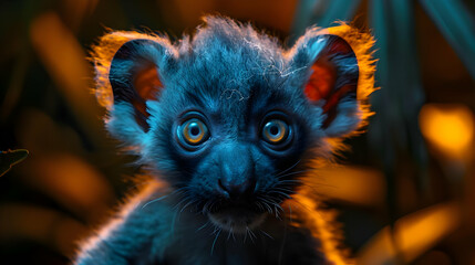 Fototapeta premium Cute Baby Lemur Close-Up