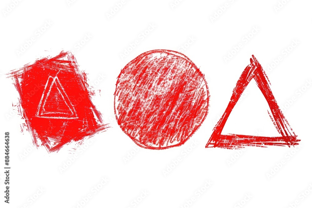 Poster A picture of three triangles with various colors