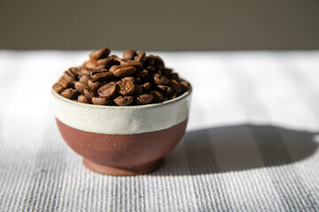 Special gourmet Brazilian coffee type Mogiana roasted in beans.