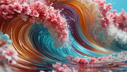 Fototapeta premium Abstract Floral Wave.