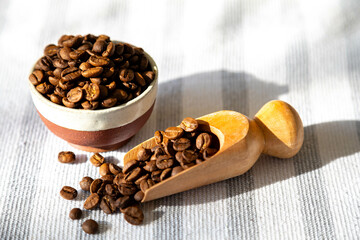 Special gourmet Brazilian coffee type Mogiana roasted in beans.
