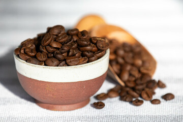 Special gourmet Brazilian coffee type Mogiana roasted in beans.