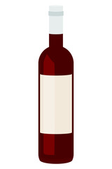 Red wine bottle with a generic blank label in vector