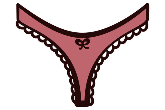 Women's pink thong or G string underwear with a little bow in vector