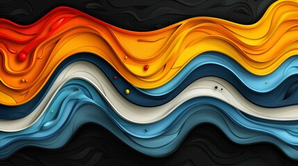 Abstract Wavy Layers in Vibrant Colors