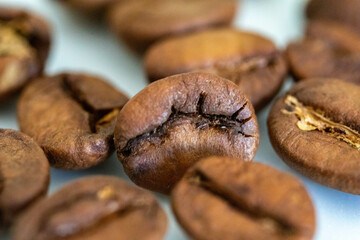 Special gourmet Brazilian coffee type Mogiana roasted in beans.