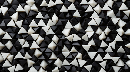 Obraz premium White Triangles Cones on Black Background, Abstract Image, Texture, Pattern Background, Wallpaper, Smartphone Cover and Screen, Cell Phone, Computer, Laptop, 9:16 and 16:9 Format