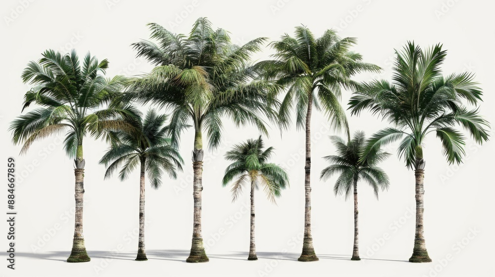 Aufkleber a group of palm trees arranged on a white background