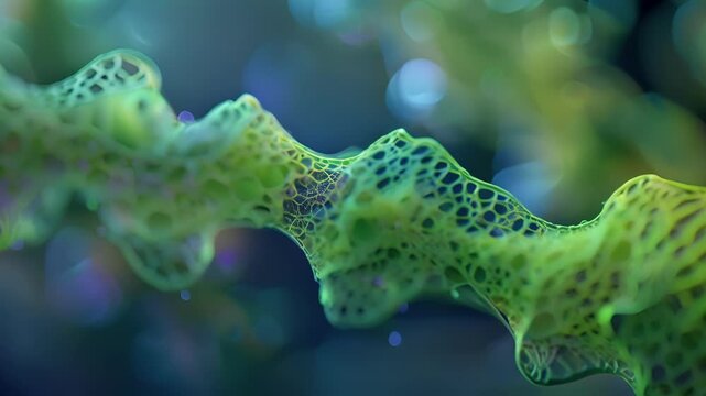 A magnified image of new vascular tissue being produced by apical meristem cells supporting the upward growth of the plant.