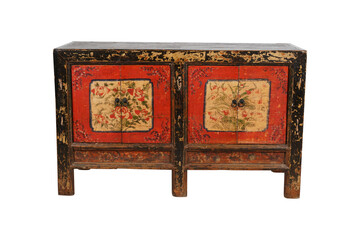 antique wooden box isolated