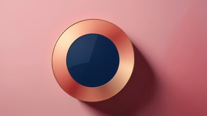 Abstract Geometric Shape with Copper and Navy Blue.