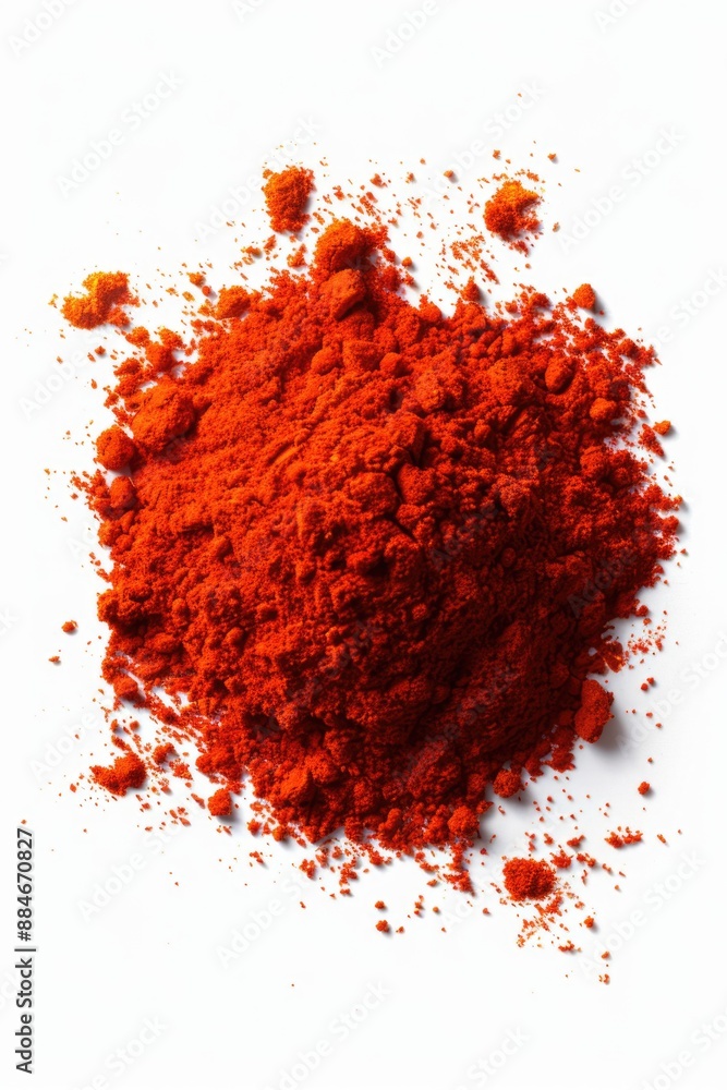 Poster a small amount of red powder sits on a clean and white surface, ideal for use in various creative pr