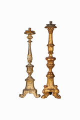 antique candlestick with candle