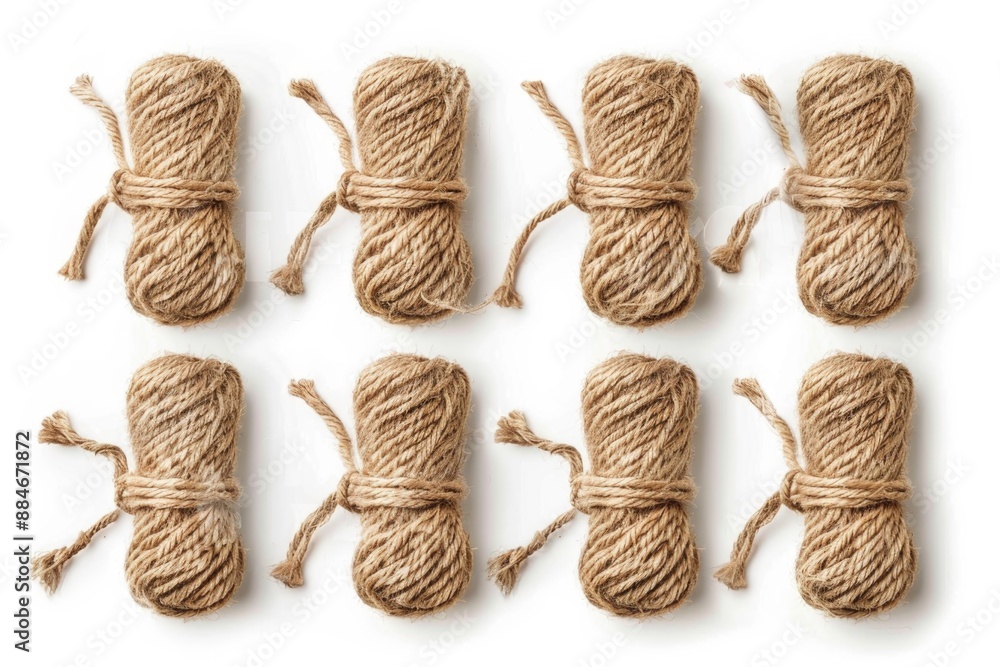 Aufkleber A close-up image of a bunch of twine of rope on a white background