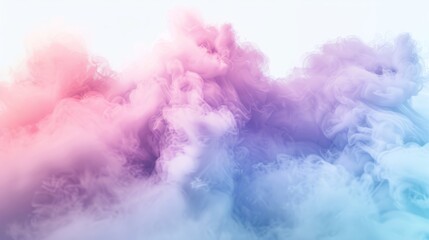 Fototapeta premium Pink party fog. Isolated blue, cyan, purple, light green smoke or thinking clouds. White background 3D effects fog cloud graphics fantasy party smoke art