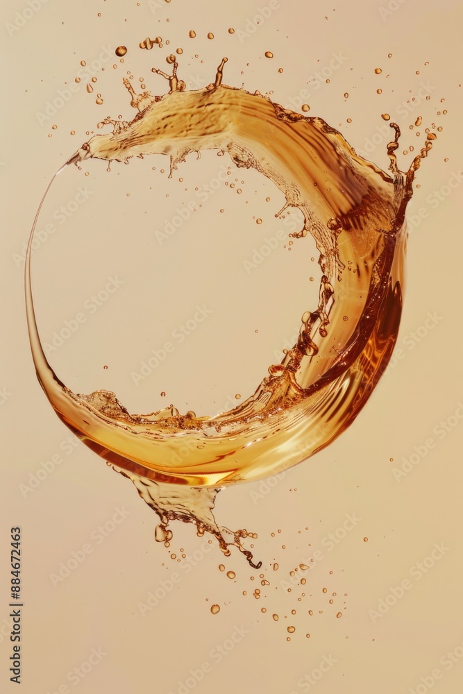 Poster a circular shape formed by a splash of liquid