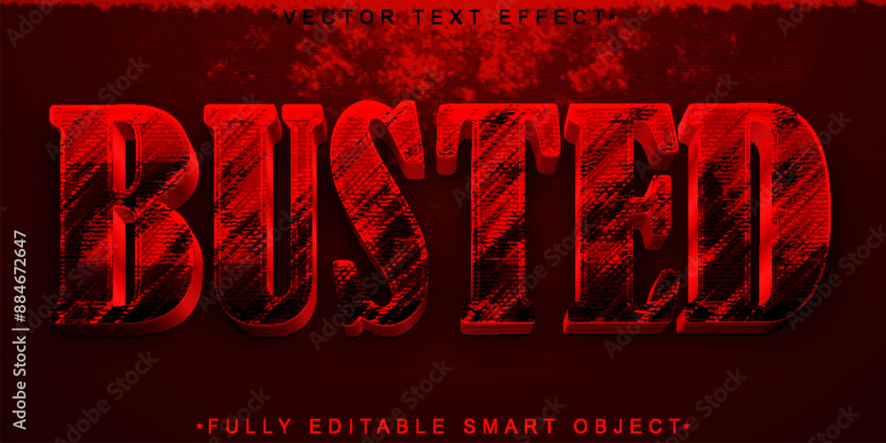 Poster red busted vector fully editable smart object text effect