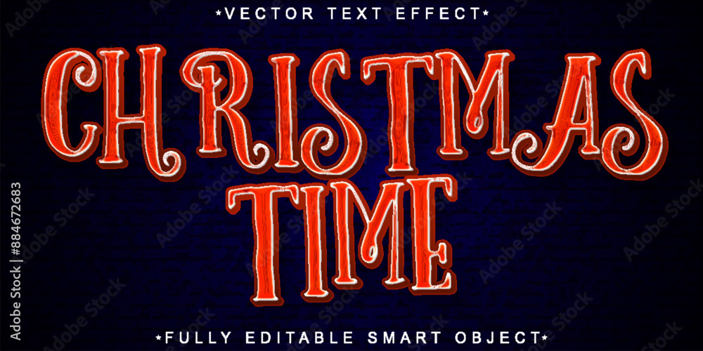 Poster white christmas vector fully editable smart object text effect