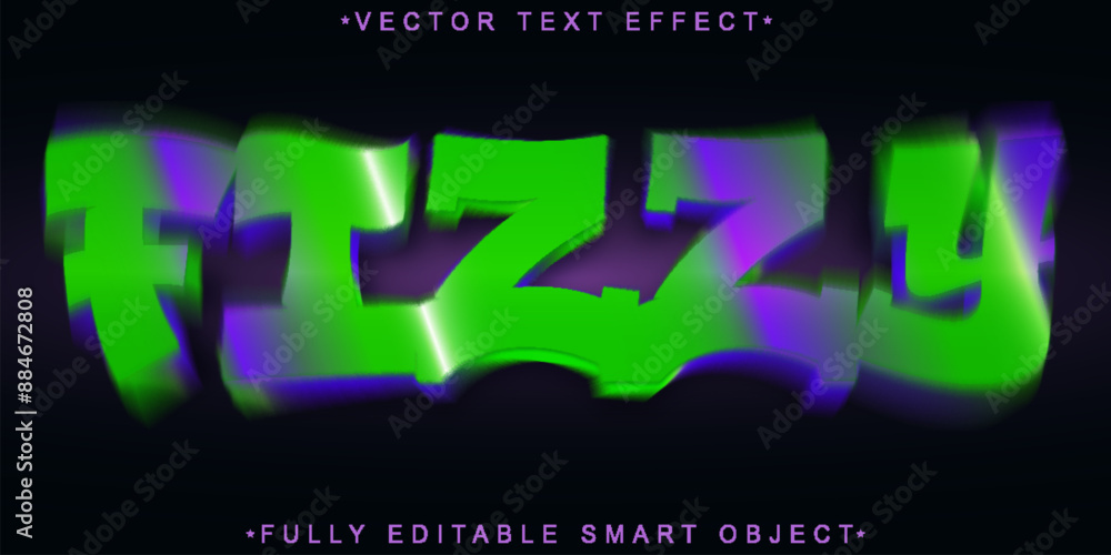Poster Fizzy Vector Fully Editable Smart Object Text Effect