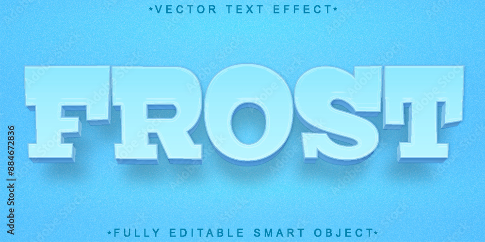 Poster ice frost vector fully editable smart object text effect
