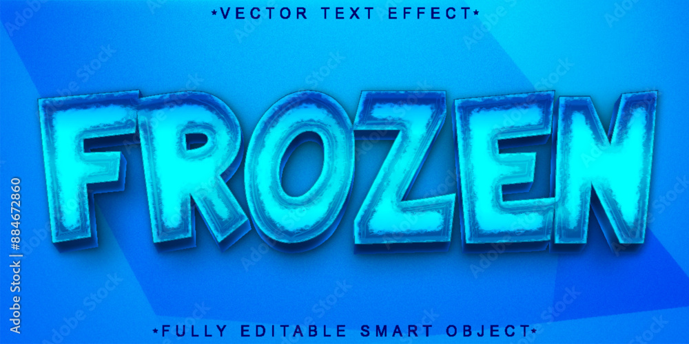 Poster ice frozen vector fully editable smart object text effect