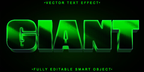 Cartoon Green Giant Vector Fully Editable Smart Object Text Effect