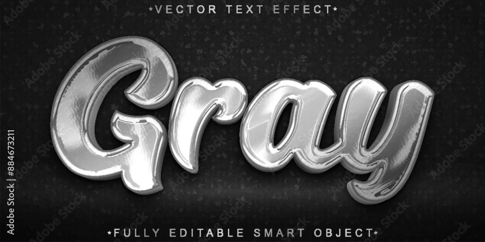 Poster gray vector fully editable smart object text effect