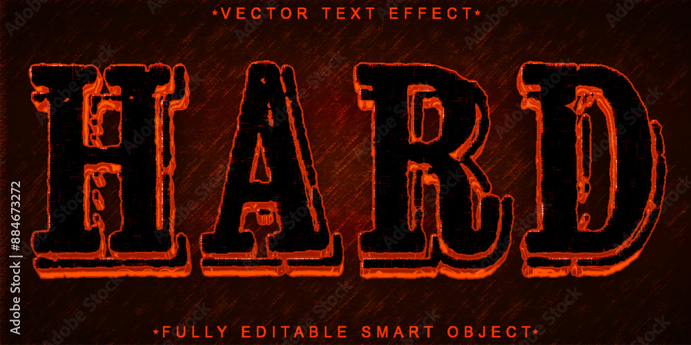 Poster dark red hard vector fully editable smart object text effect