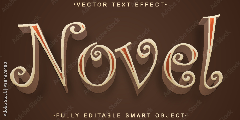 Poster novel vector fully editable smart object text effect