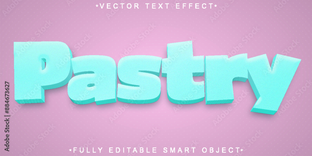 Poster cartoon smooth pastry vector fully editable smart object text effect