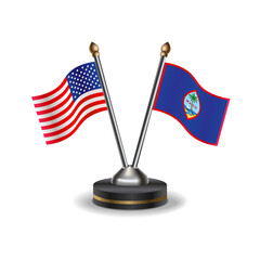 United States (USA) and Guam table flags relation with background transparent