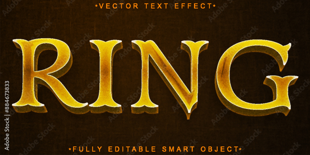 Poster ring vector fully editable smart object text effect