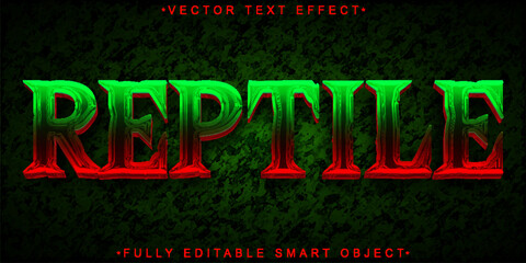 Green Reptile Vector Fully Editable Smart Object Text Effect © HUMA
