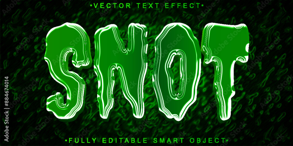 Poster green snot vector fully editable smart object text effect