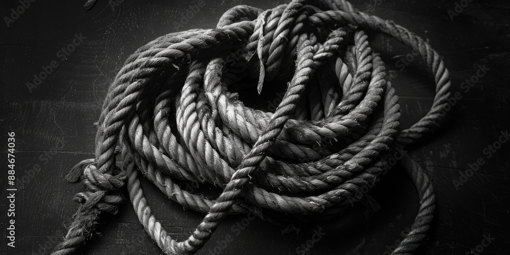 Poster a simple rope against a monochrome background