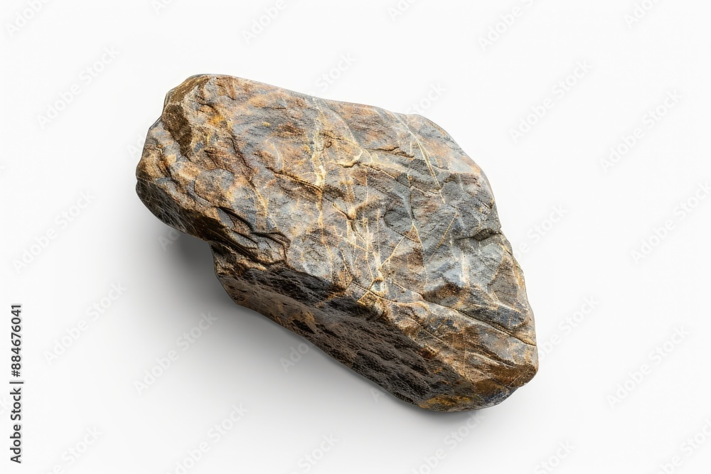 Poster A single large rock sitting on a white surface with no other objects or distractions
