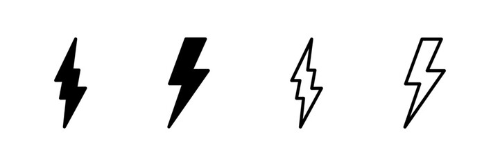 Lightning icon vector isolated on white background. Bolt icon vector. Energy and thunder electric icon