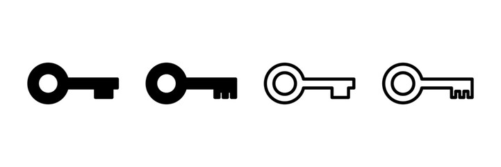 Key icon vector isolated on white background. Key vector icon. Key symbol. security