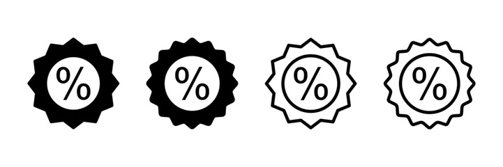 Obraz premium Discount icon vector isolated on white background. Discount tag icon.