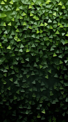Green Triangles Cones on Black Background, Abstract Image, Texture, Pattern Background, Wallpaper, Smartphone Cover and Screen, Cell Phone, Computer, Laptop, 9:16 and 16:9 Format