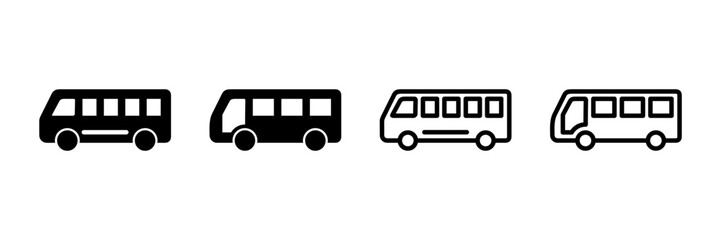 Bus Icon vector isolated on white background. Black bus vector icon