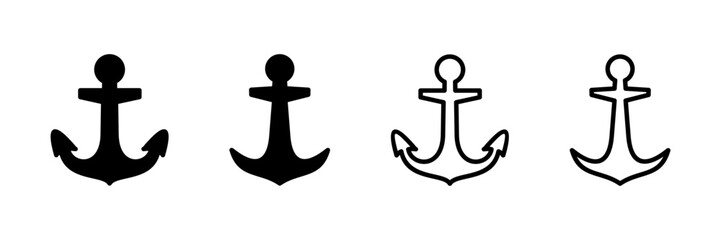 Anchor icon vector isolated on white background.Anchor symbol logo. Anchor marine icon. © Oliviart