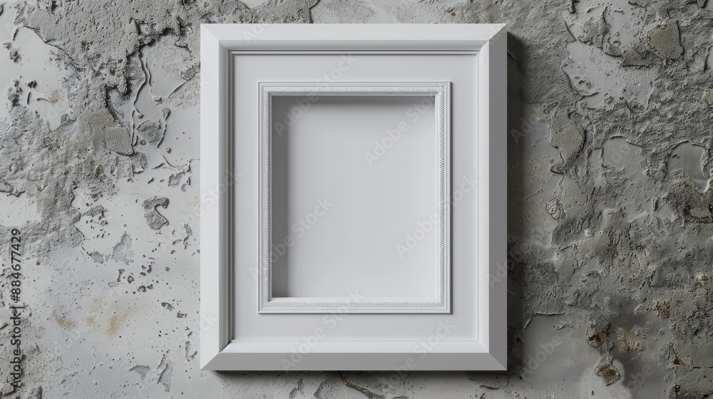 Poster white frame on textured background with clipping path