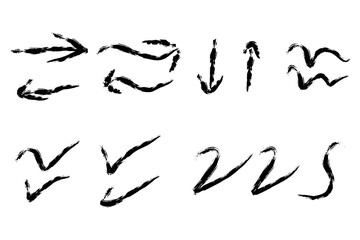 set of hand-drawn arrow vector