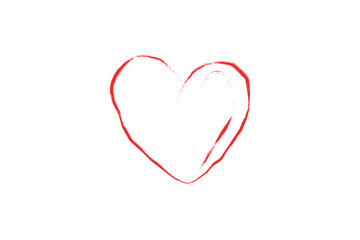hand-drawn vector line art red heart shape