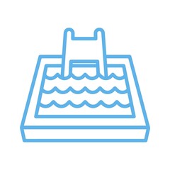 Pool clip art design on plain white transparent isolated background for card, shirt, hoodie, sweatshirt, apparel, tag, mug, icon, poster or badge