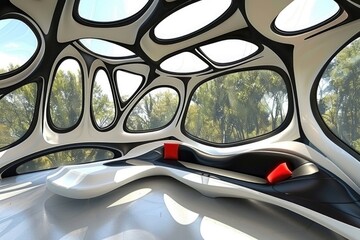 Living room design: a creative and innovative model blending modern aesthetics with functionality, redefining the heart of the home with stylish and practical elements.